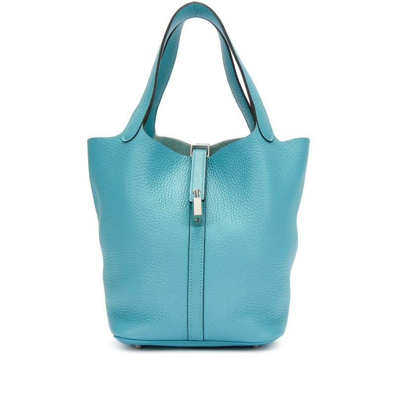 Hermès Bleu Saint Cyr Clemence Picotin Lock 22 Palladium Hardware - Image 1